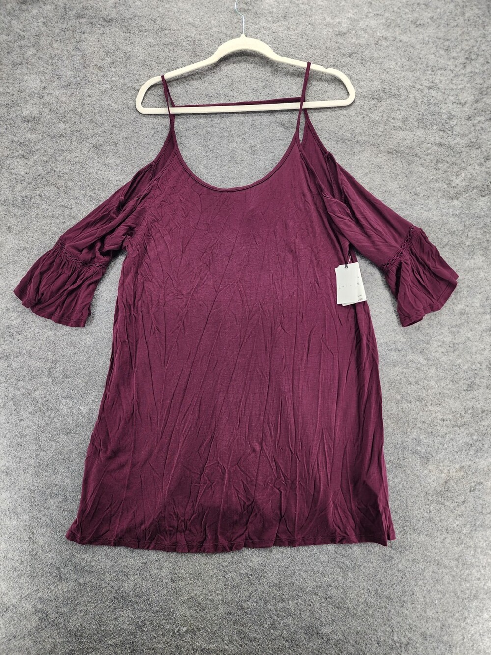 Leith Nordstrom Dress Womens Large Cold Shoulder Sleeve Burgundy Red